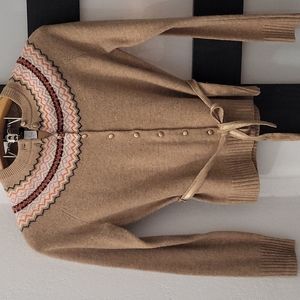 100 percent lambswool jcrew sweater with matching belt